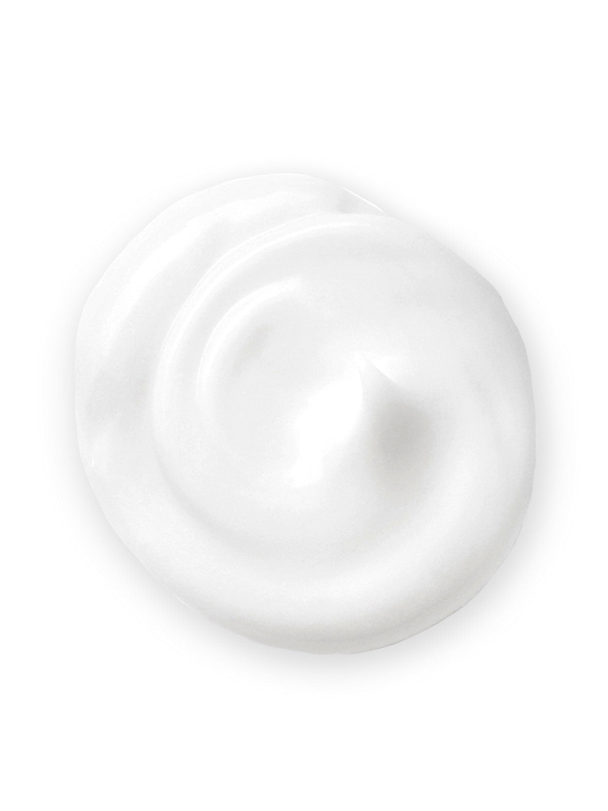 White cream swatch on a white background