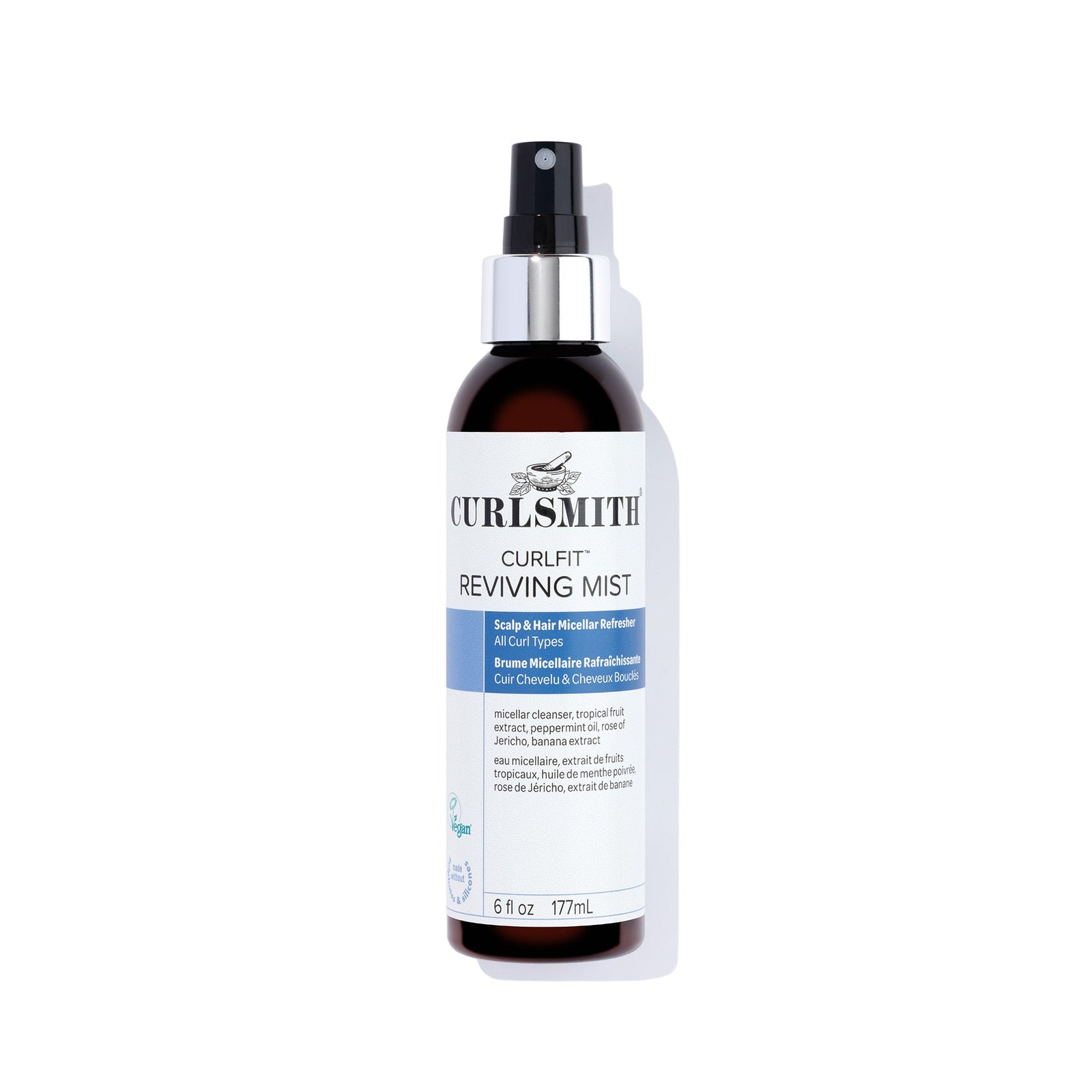 Curlsmith Curlfit Reviving Mist bottle on a white background, Click to enlarge