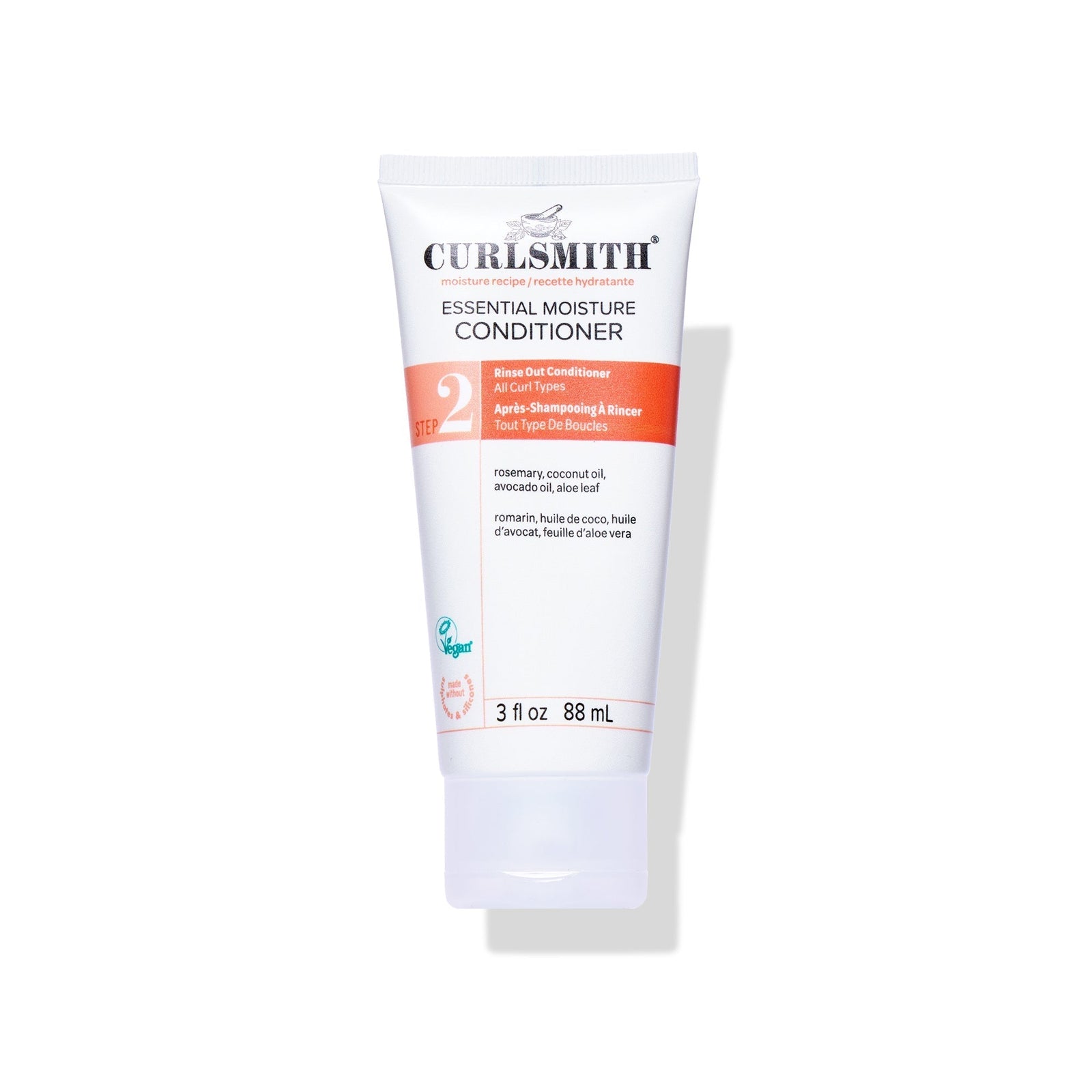 Curlsmith Essential Moisture Conditioner tube on a white background, Click to enlarge
