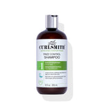 Curlsmith frizz control shampoo bottle on a white background