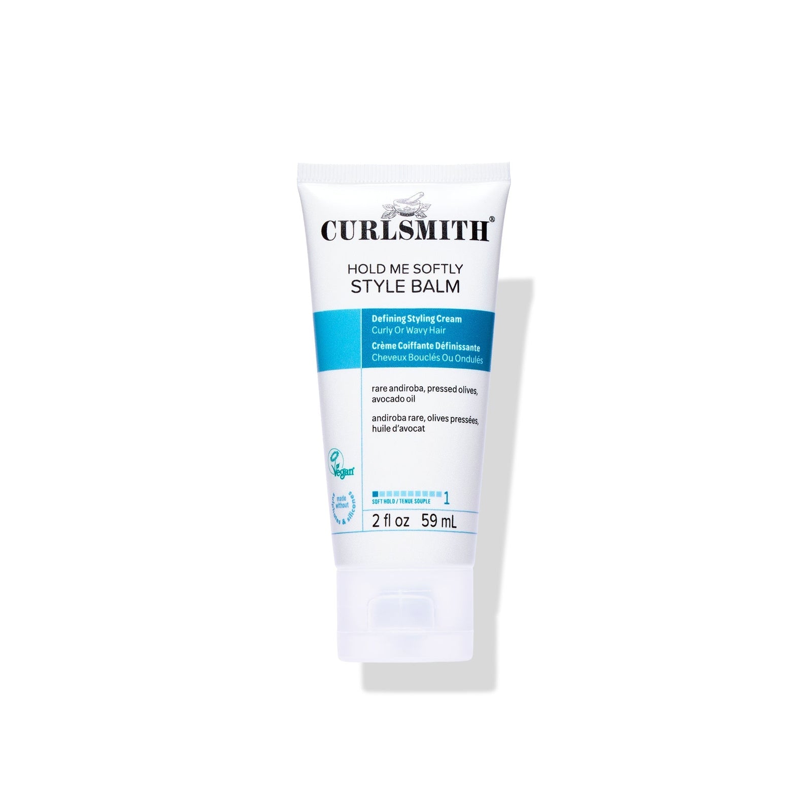 Curlsmith Hold Me Softly Style Balm tube on a white background, Click to enlarge