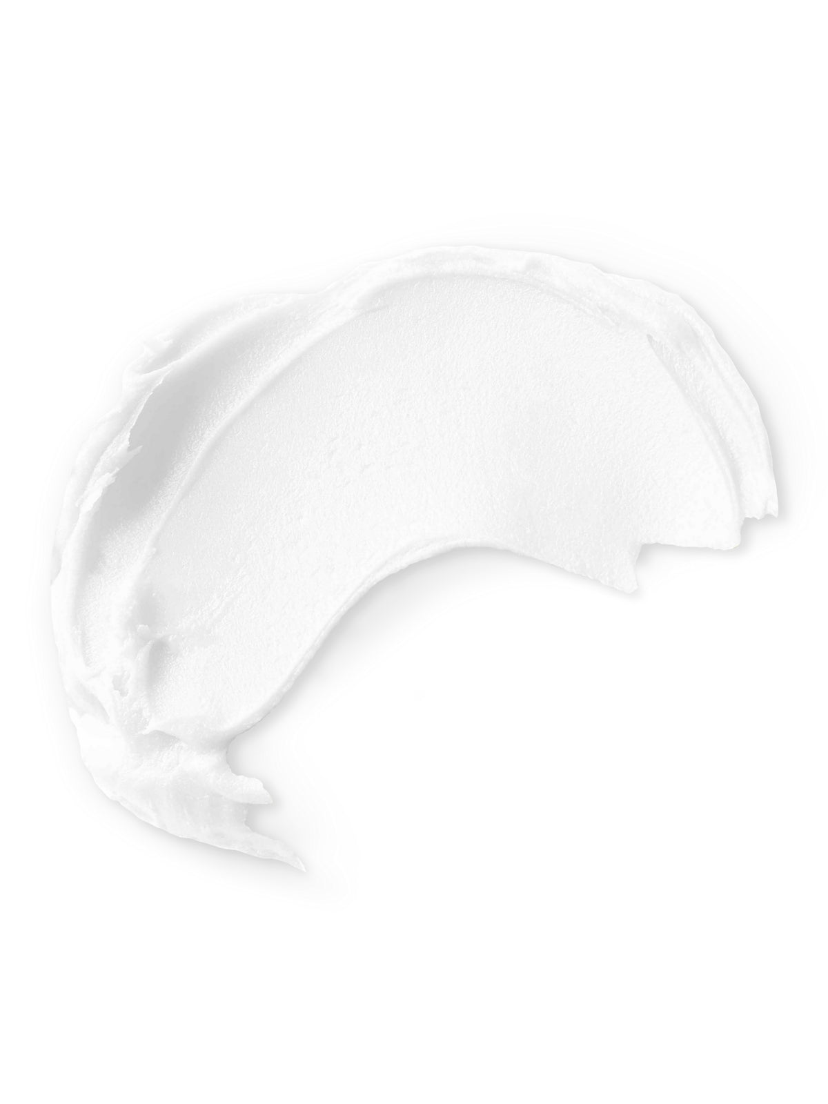 A smear of Double Cream Deep Quencher by Curlsmith USA on a plain white background. The texture looks smooth with slightly uneven edges, indicating it has been spread by hand or an applicator. This luxurious formula deeply nourishes and moisturizes, promising a rich conditioning treatment for your skin or hair.